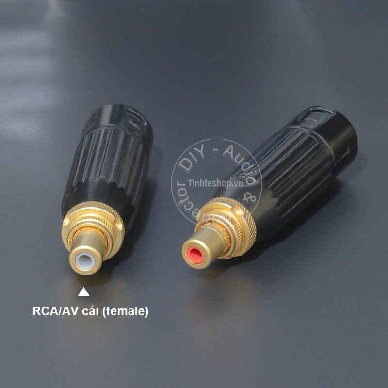 Jack canon đực ra hoa sen 1 cặp đồng OFC mạ bạc - DIY XLR male to RCA male converter