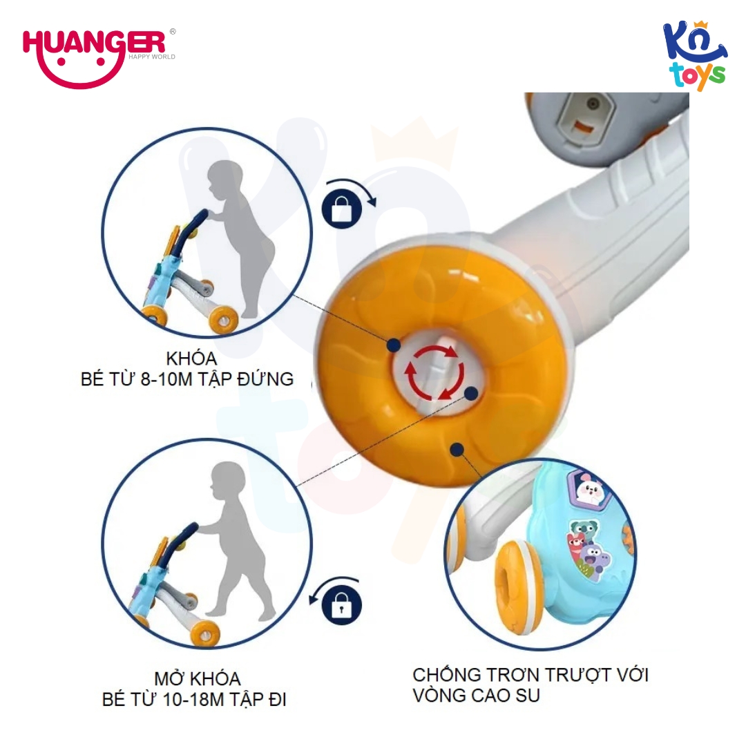 Đồ Chơi Xe Tập Đi Con Voi có Đèn và Nhạc HUANGER HE0810 Cho Bé Từ 12 Tháng Tuổi (Màu Xanh)