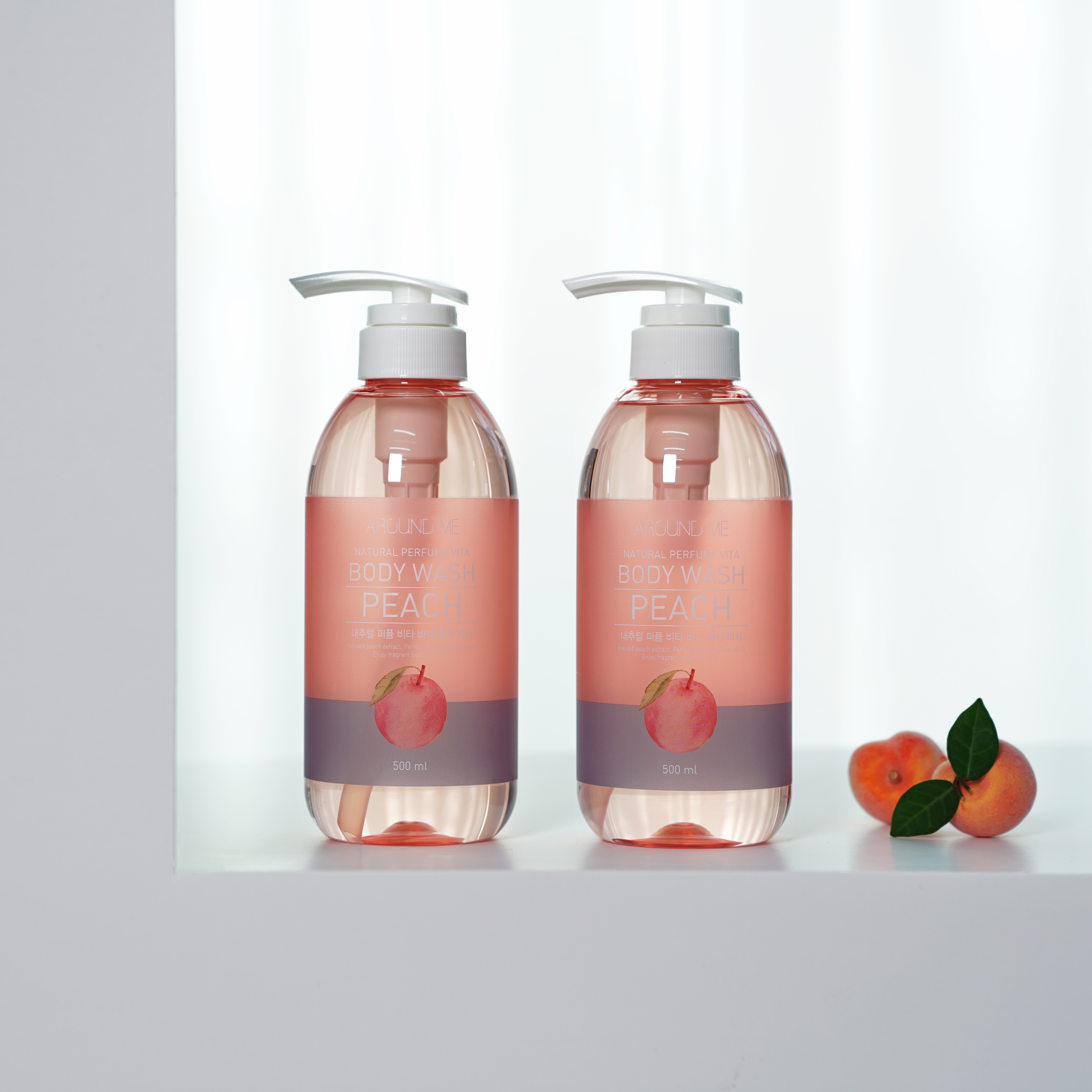 Sữa tắm Around Me hương nước hoa dưỡng ẩm cơ thể Hương Đào Vita Body Shower Wash Peach 500ml