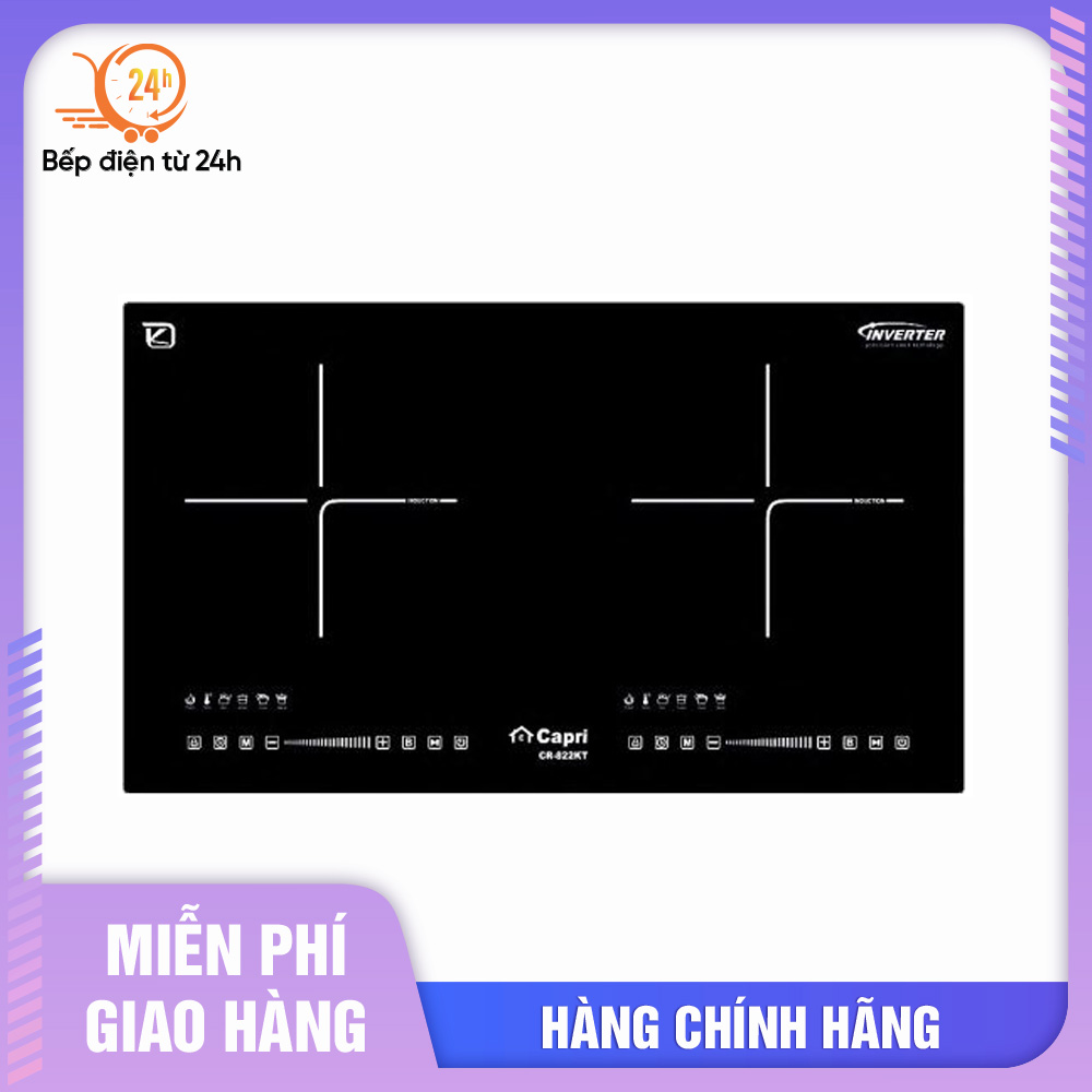 Bếp từ đôi cao cấp Capri CR-822KT, Hàng chính hãng, nhập khẩu trực tiếp Malaysia