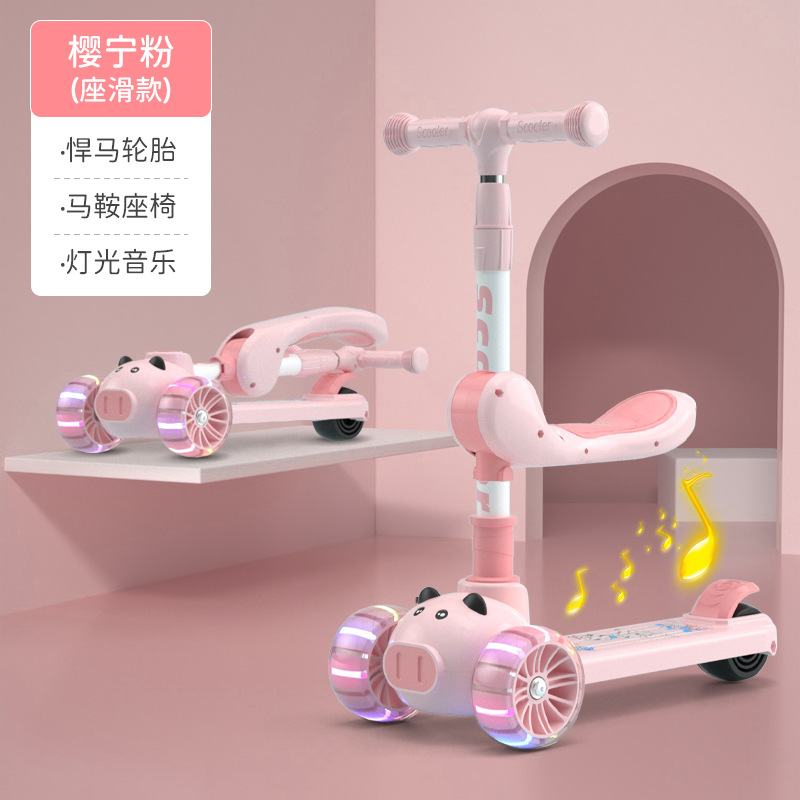 Xe trượt chòi chân Scooter Umoo cho bé 1-5 tuổi nâng hạ độ cao, bánh xe có đèn phát sáng