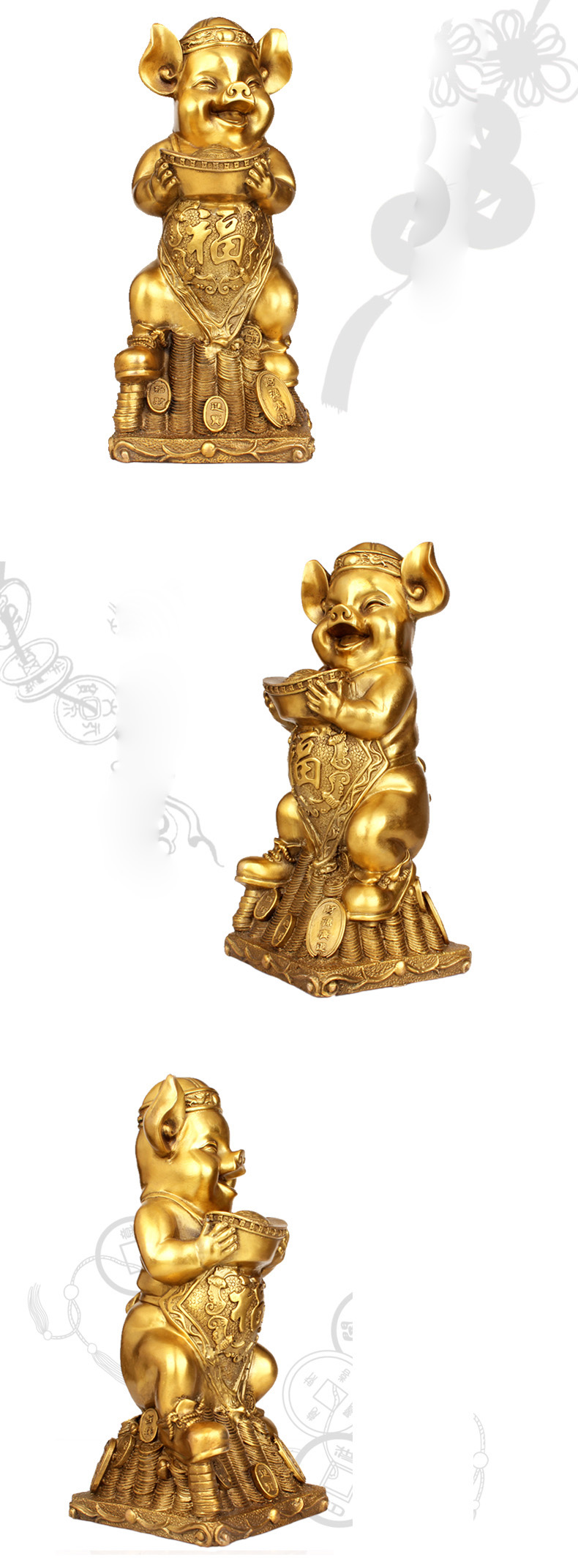 Tượng Con Heo (Hợi Lợn ) mỹ nghệ bằng đồng thau phong thủy may mắn và thinh vượng