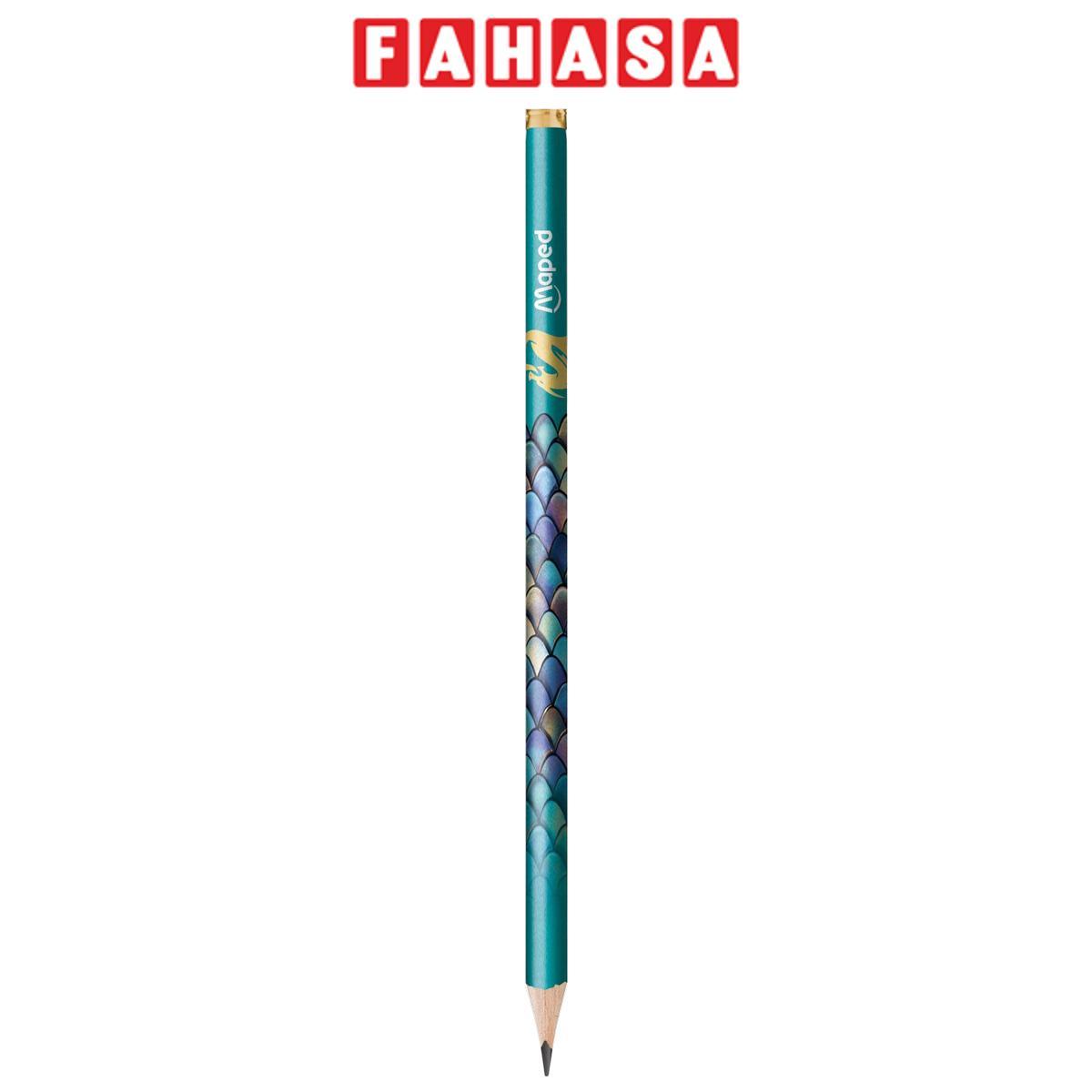 Bút Chì Đen Có Gôm Họa Tiết Rồng HB - Maped 851828 (Màu Thân Bút Giao Ngẫu Nhiên)