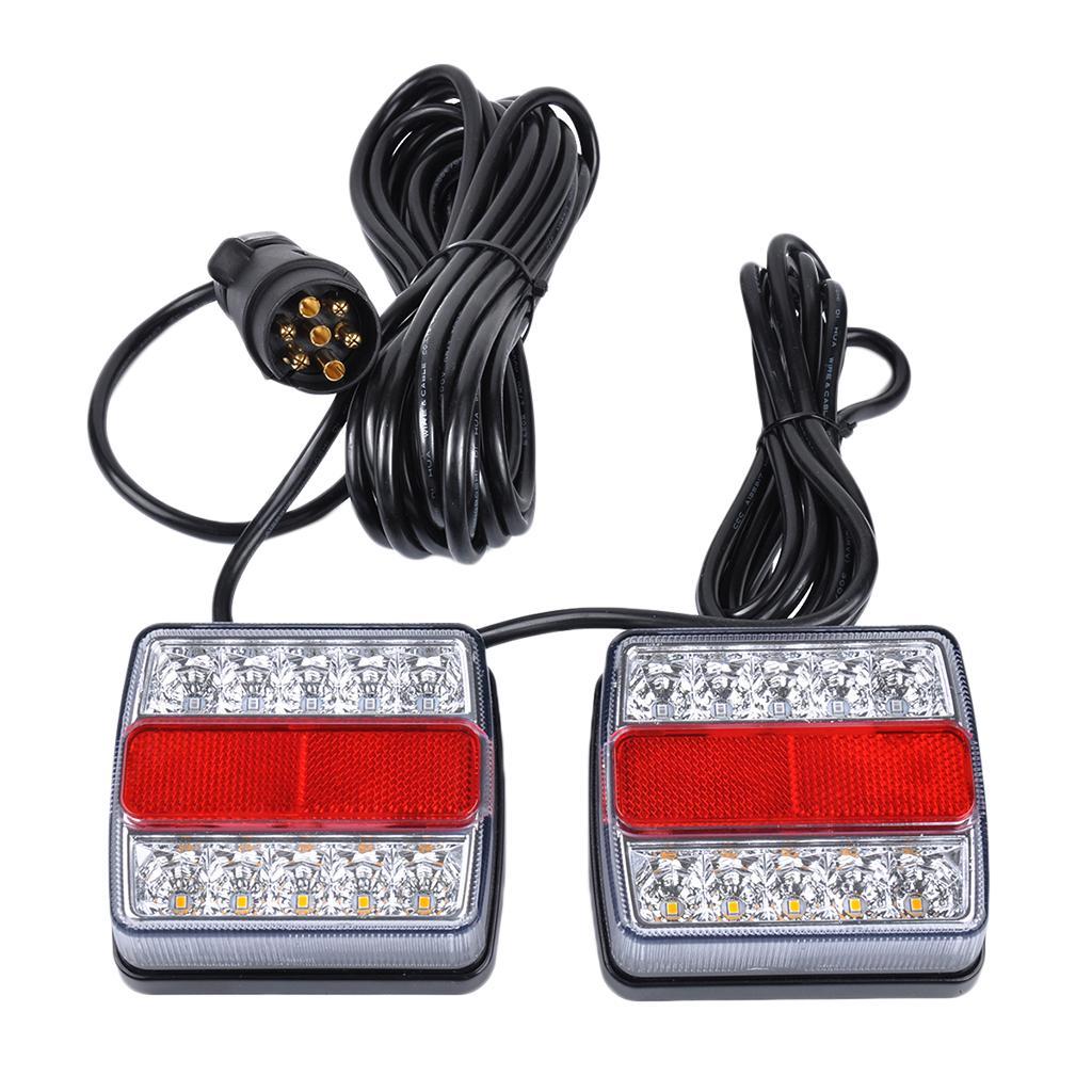 2pcs Universal LED Tail Lamp Rear Pause Lamp Stop Stop Light For Trailer