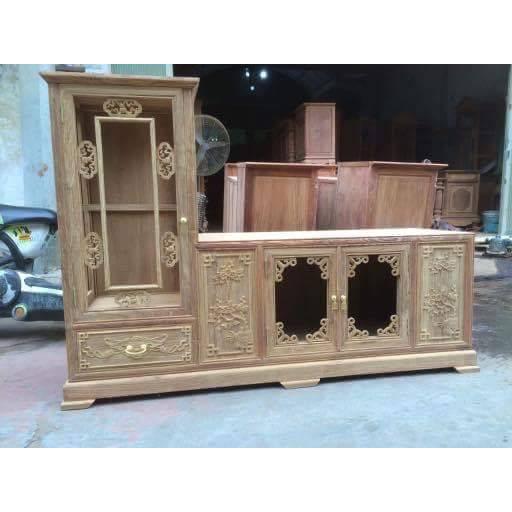 Kệ Tivi Loại Lệch - gỗ hương vân