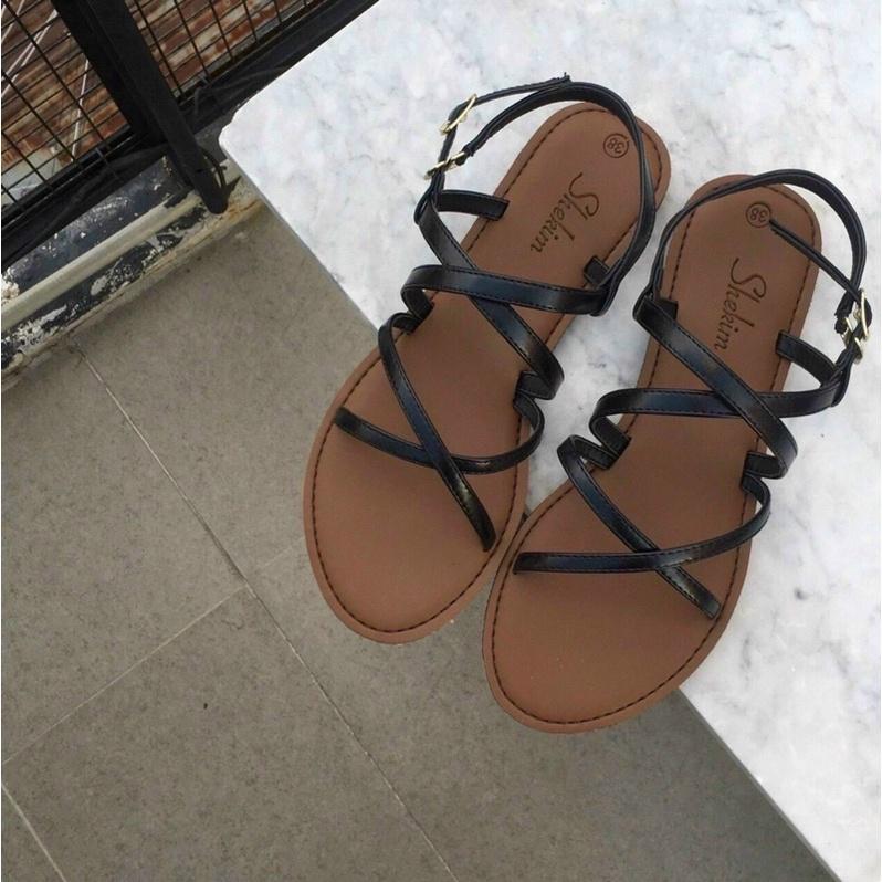 Sandal bệt đi du lịch đi biển siêu sang, chất mềm hàng vnxk sịn siêu bền, kiểu sáng quai chéo cực xinh