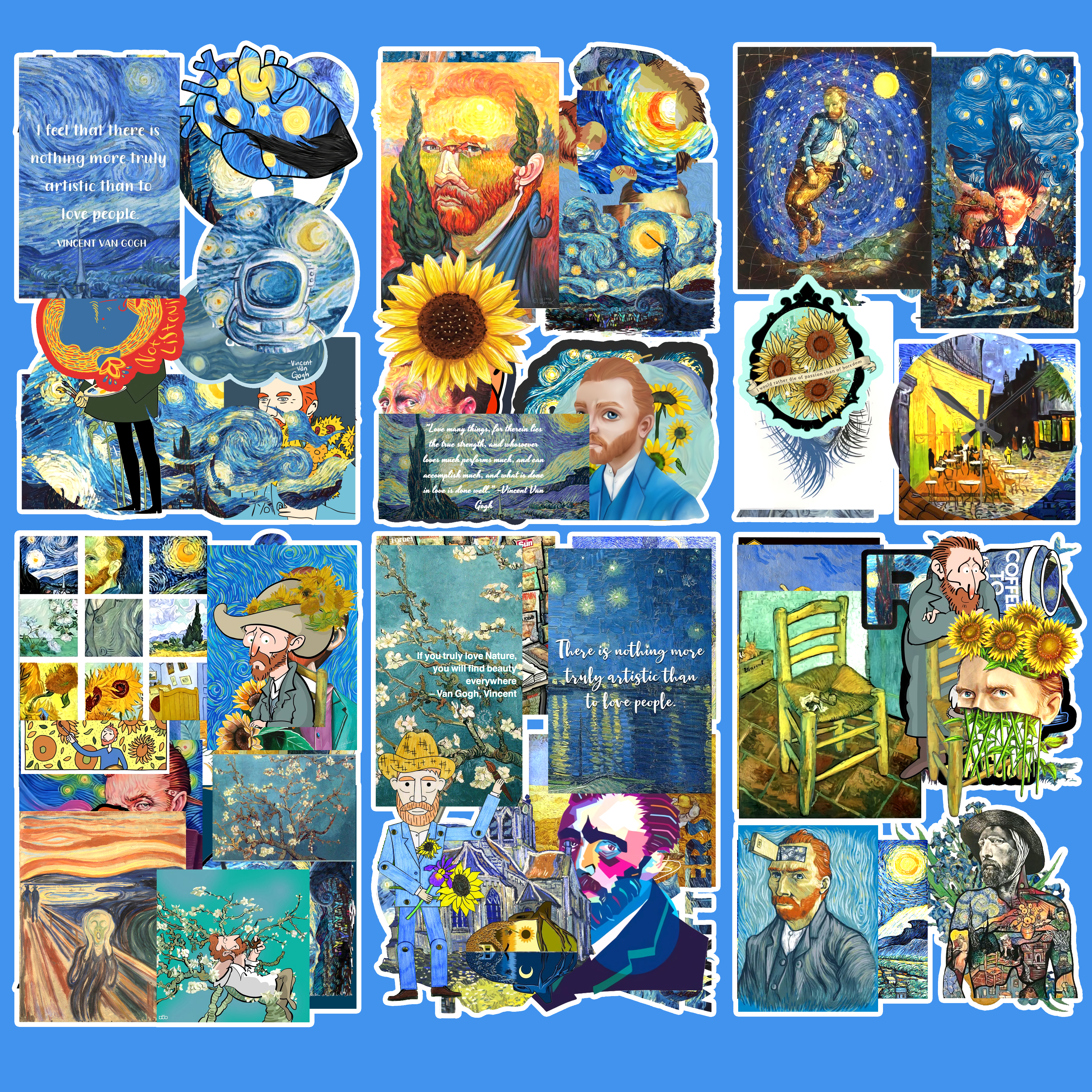 Set 50 Hình Sticker Van Gogh