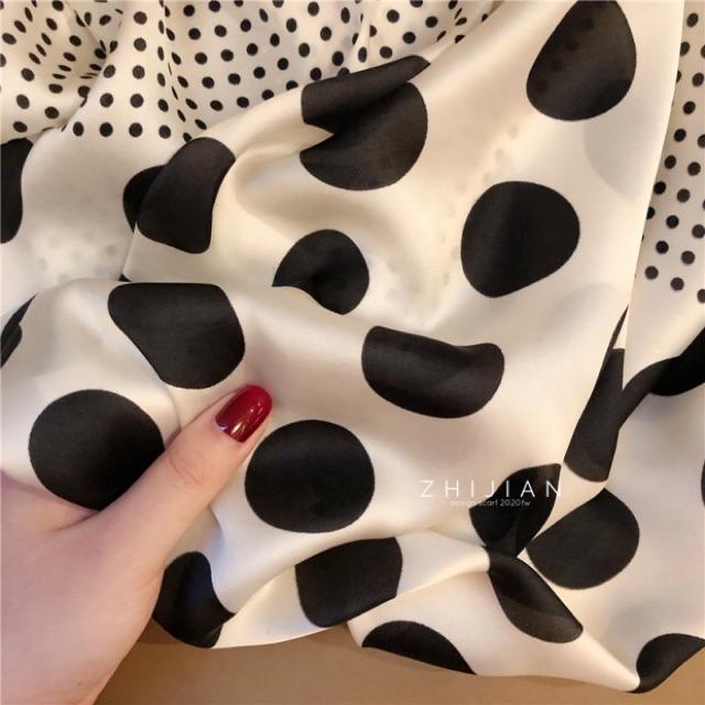 Khăn choàng cổ thanh lịch lụa size 90x90cm đa năng quấn áo yếm Khăn turban - Maben