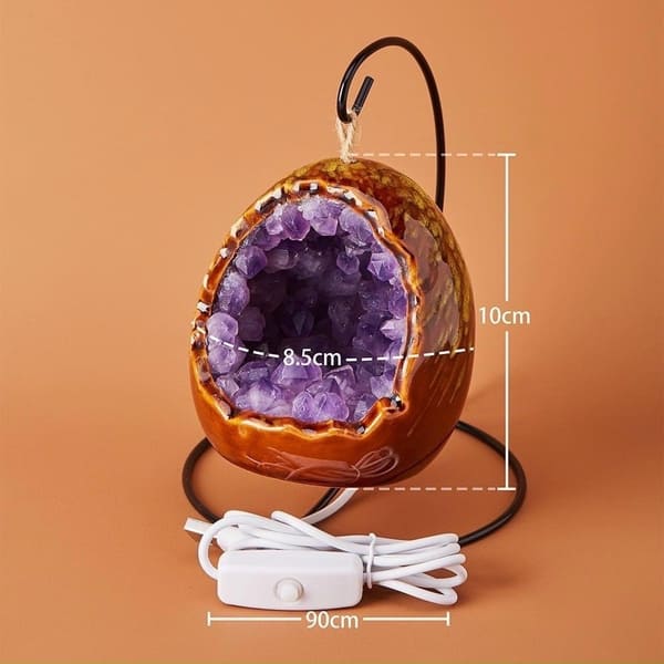 Đèn Ngủ Tinh Thể Thạch Anh Tím Giúp Ngủ Ngon, Thư Giãn, Trang Trí Nhà Cửa