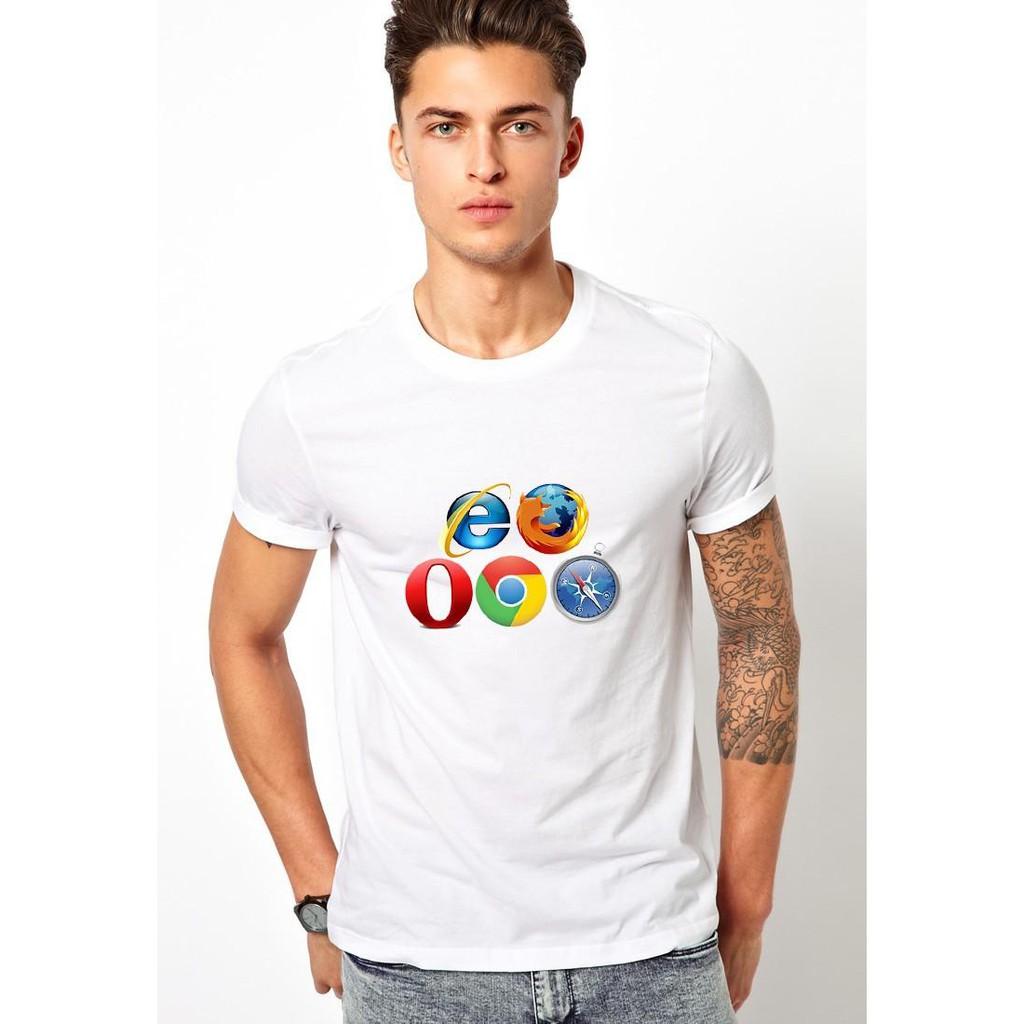 Áo thun nam cổ tròn in hình trình duyệt