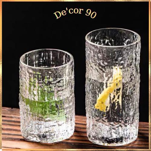 Cốc thủy tinh vân nhám De'cor 90, ly thủy tinh cao cấp