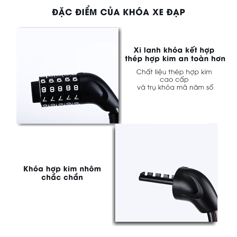 Khóa Xe Đạp, Xe Máy 5 Số Chống Trộm