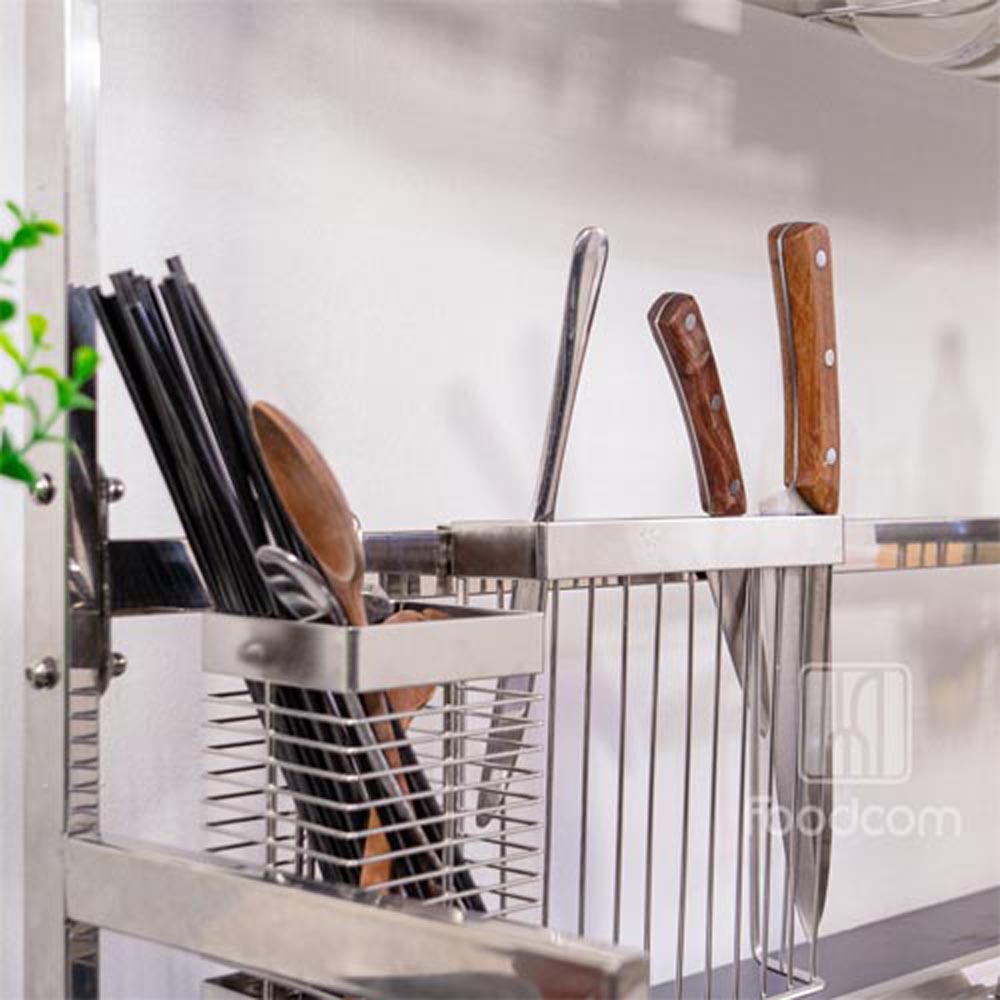Kệ chén bát đa năng 1 tầng 66 cm dành cho bồn đơn Foodcom bằng inox cao cấp không gỉ, giá để bát trên bồn rửa ráo nước cho nhà bếp sạch sẽ