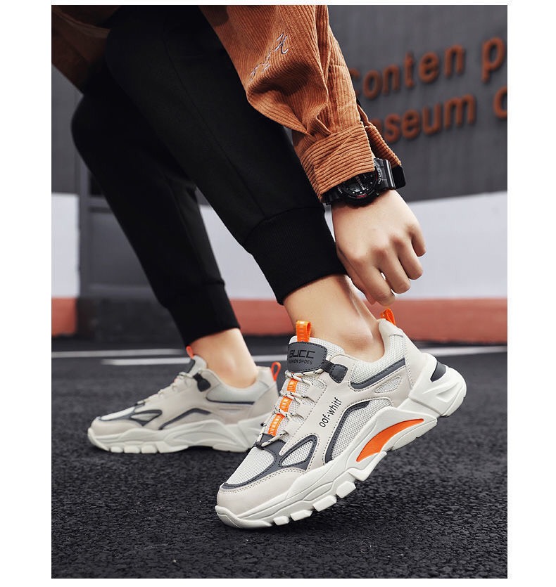 Giày thể thao sneaker nam mầu kem phối đồ cực chất ST0016