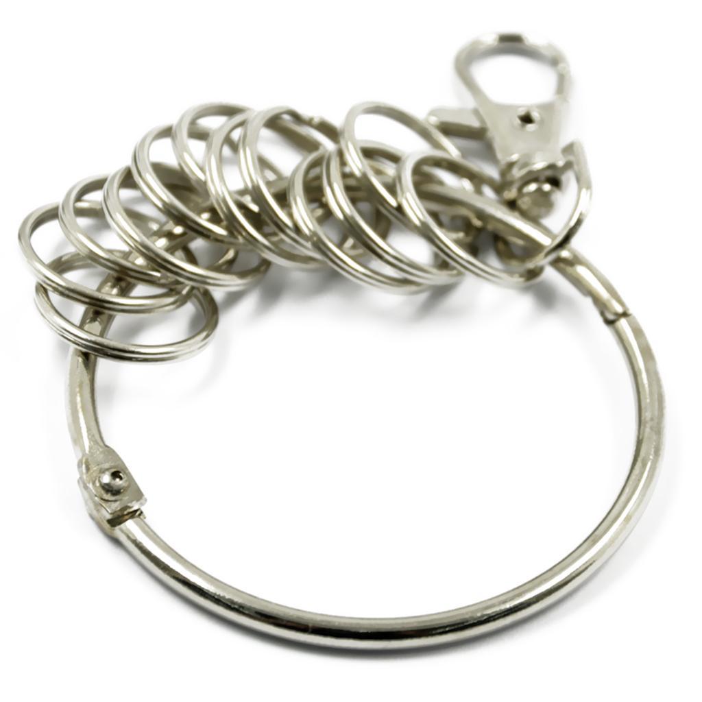 5pcs 57mm Large Vintage Silver Iron Key Rings