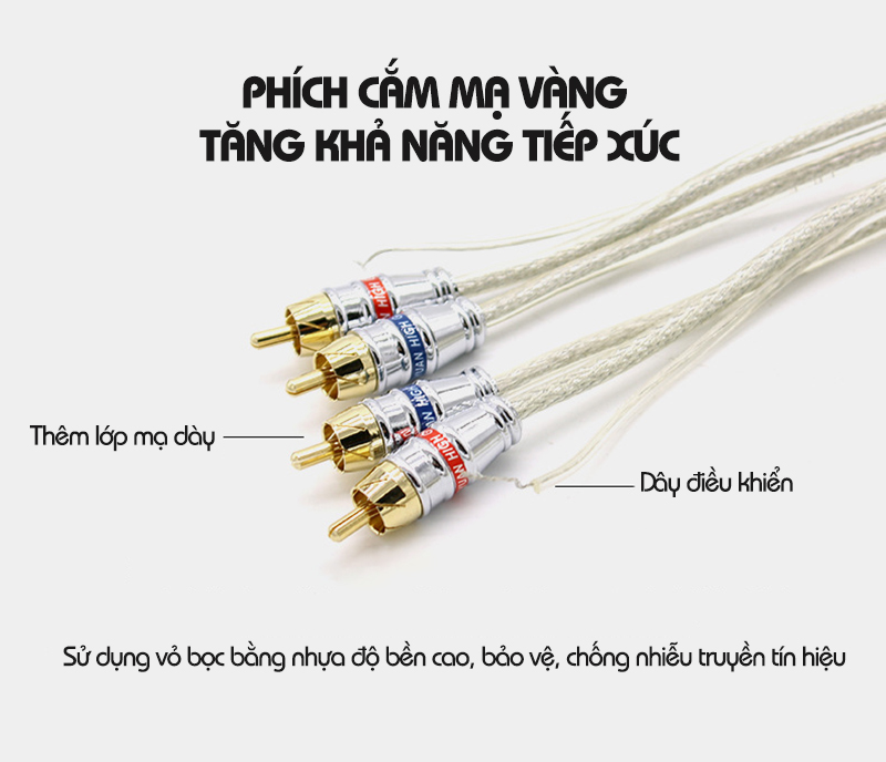 Jack RCA Nối Loa Ô Tô Màu Trắng