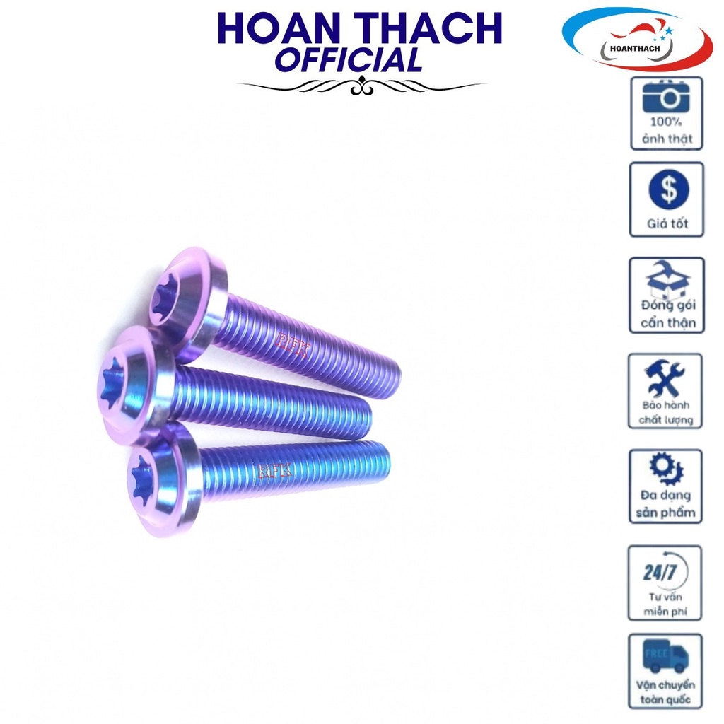 Ốc Gr5 8L40 Đầu Dù Xanh Tím gắn nhiều dòng xe máy SP016448 (giá 1 con)