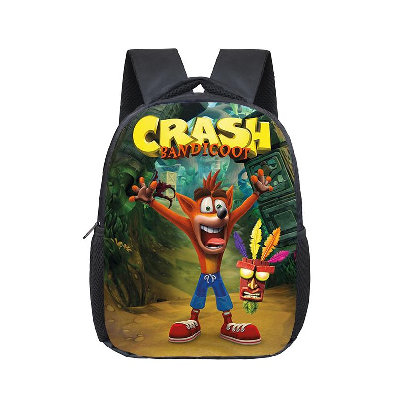 12 Inch Game Crash Bandicoot Mẫu Giáo Infantile Ba Lô Nhỏ Dành Cho Trẻ Em Hoạt Hình Cho Bé Học Túi Trẻ Em Quà Tặng