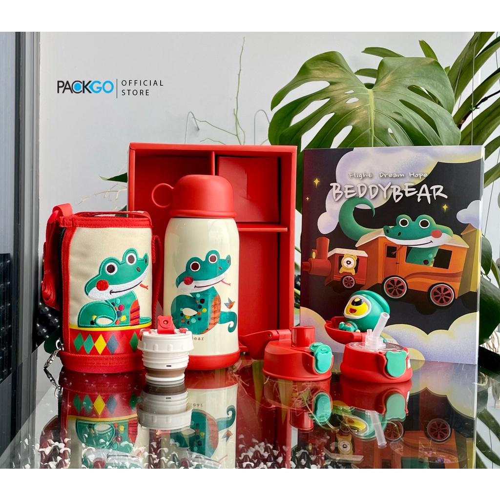 Bình giữ nhiệt trẻ em BEDDYBEAR - 3 Nắp thay thế - Doraemon Hồng - 630ml - RT104-630-DORAEMON. Chính hãng Beddy Bear