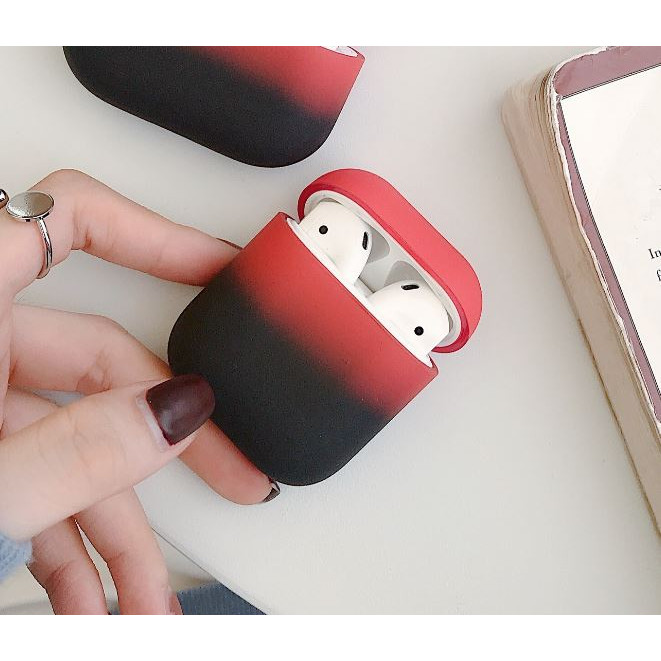BAO CASE AIRPODS VỎ ỐP CHO TAI NGHE AIRPODS 1, AIRPODS 2, AIRPODS PRO MÀU ĐEN MIX ĐỎ