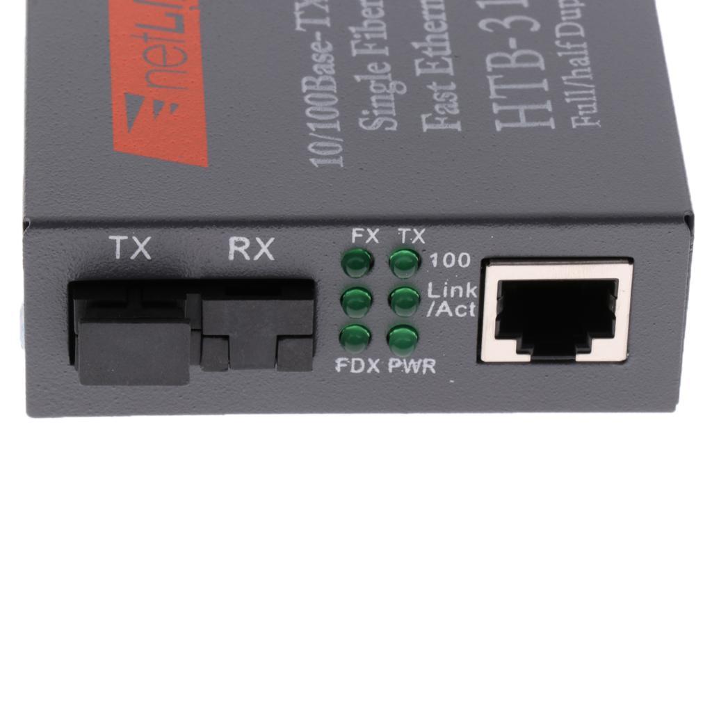 4 Pack Simplex SC Fiber Optic to RJ45 Ethernet Converter