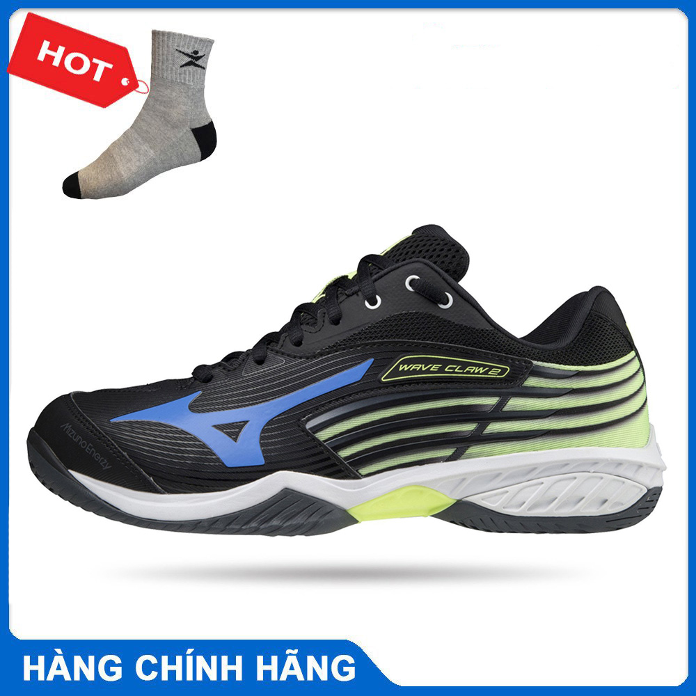 Giày cầu lông Mizuno nam chính hãng WAVE CLAW 2 mẫu mới có 3 màu lựa chọn-tặng tất thể thao bendu