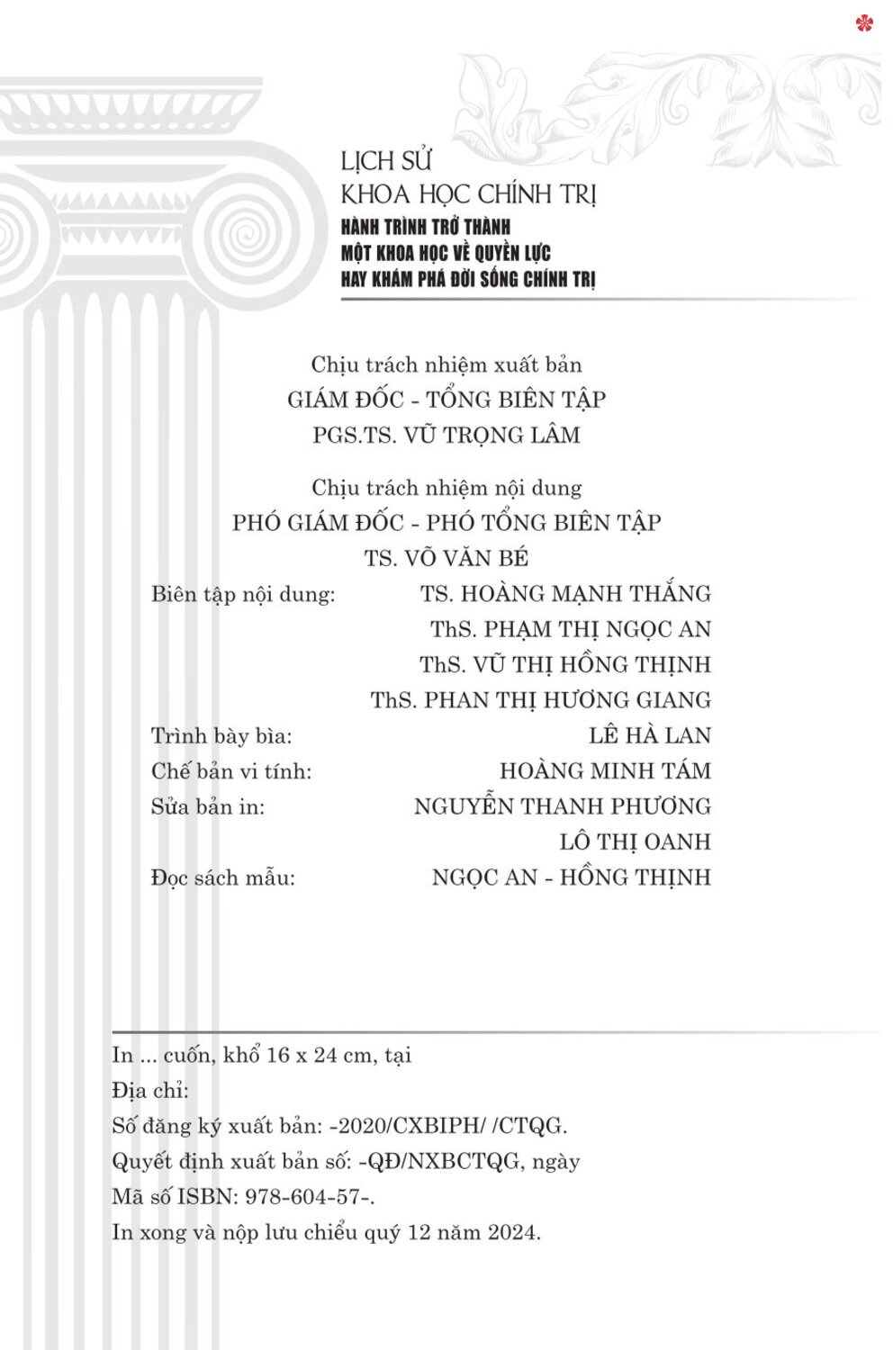 Lịch sử khoa học chính trị: Hành trình trở thành một khoa học về quyền lực hay khám phá đời sống chính trị (Sách chuyên khảo)