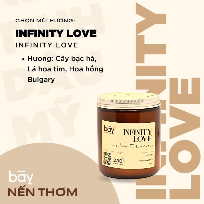 Nến thơm phòng Infinity love ️BEST SELLER️, tinh dầu nhập khẩu Mỹ,  khử mùi, sáp đậu nành, bấc cotton, không khói