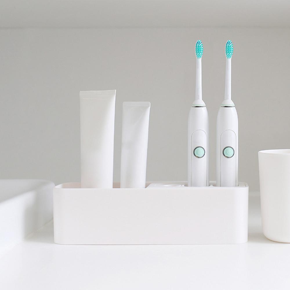 Giá đỡ bàn chải đánh răng, có rãnh thoát nước, có mặt dính phía sau siêu tiện lợi