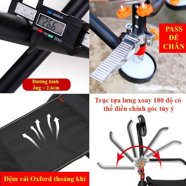 SALE LỚN Ghế Câu Đài địa hình full phụ kiện, ghế câu cá siêu bền KK19