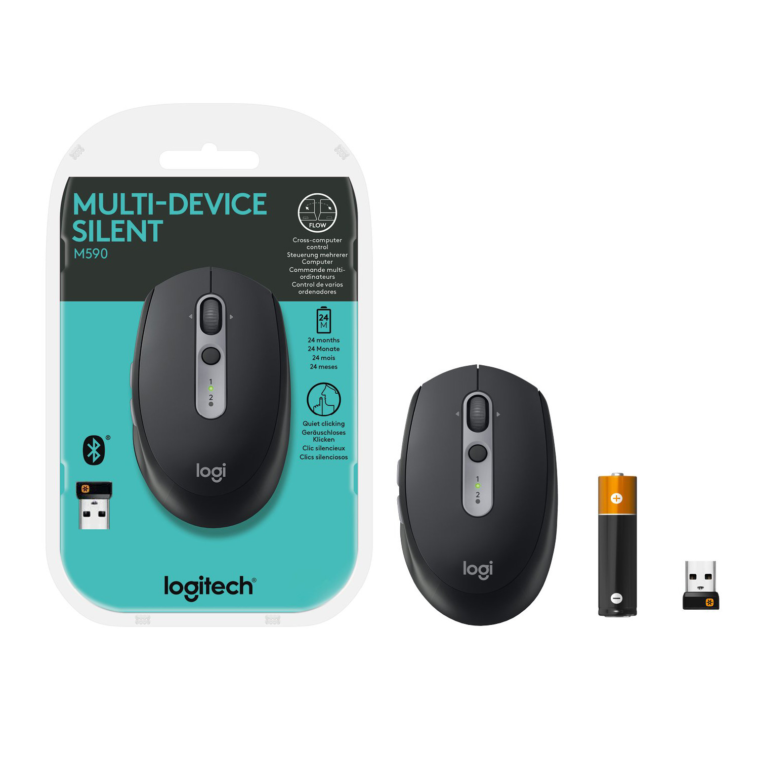 Chuột không dây Bluetooth Logitech M585 Multi Device-Wireless Bluetooth- Hàng chính hãng