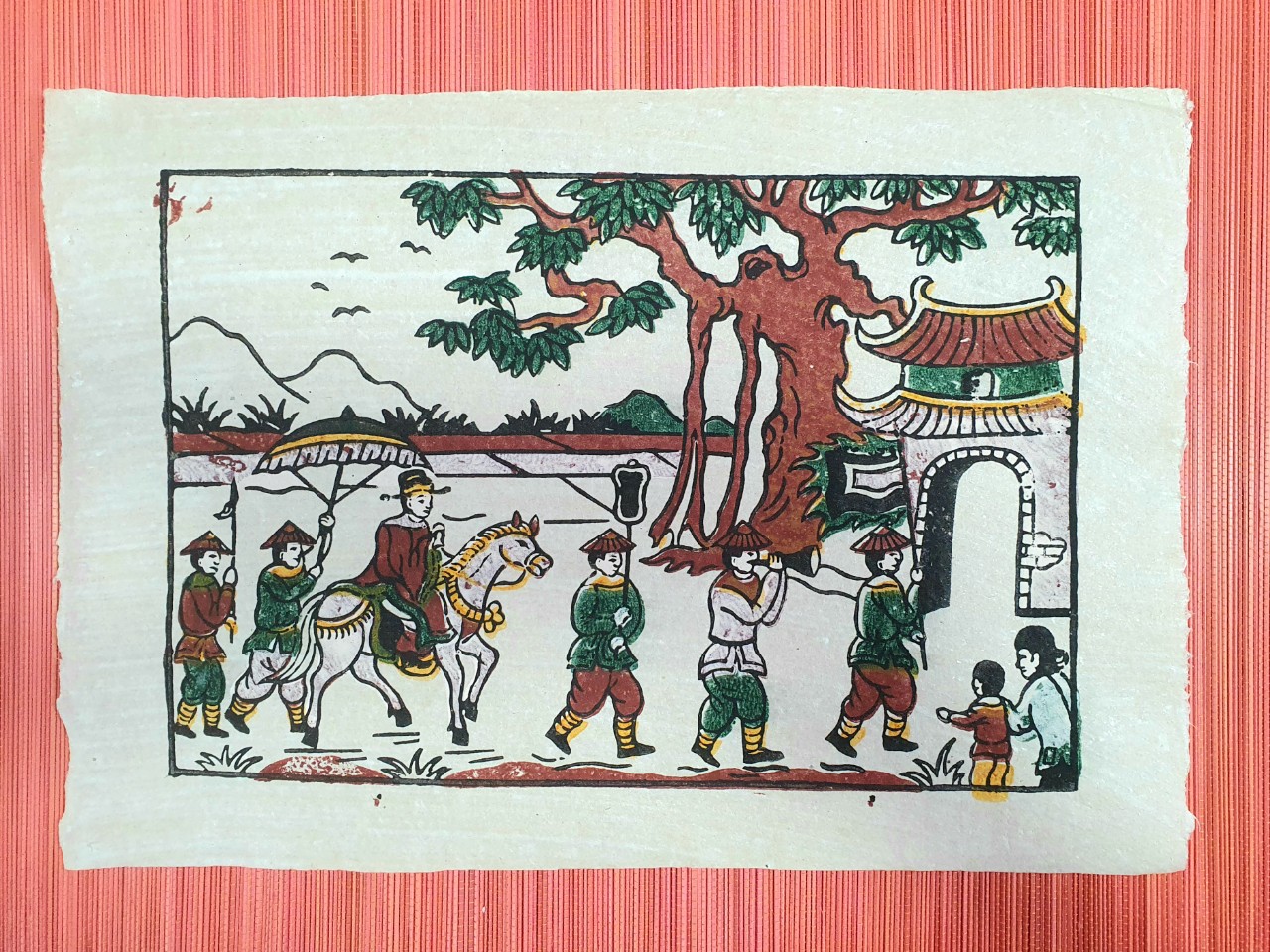 Tranh Đông Hồ Vinh quy bái tổ (Mẫu 2) - Dong Ho folk woodcut painting