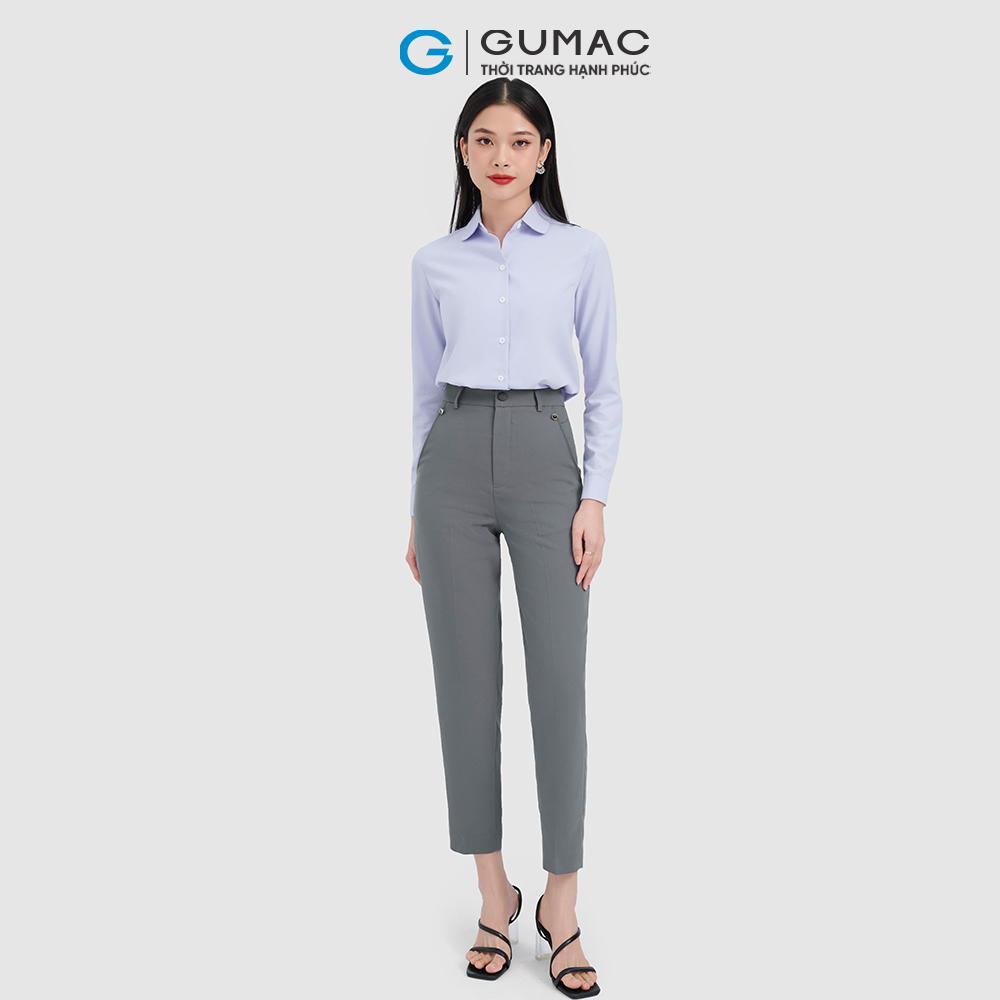 Quần tây nữ GUMAC QC10027 ống đứng trang trí nút công sở nhiều màu