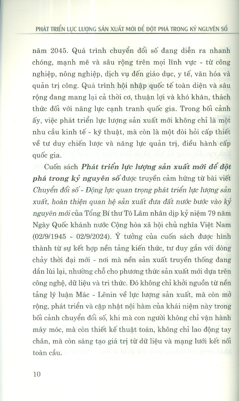 Phát Triển Lực Lượng Sản Xuất Mới Để Đột Phá Trong Kỷ Nguyên Số (Sách Chuyên Khảo)