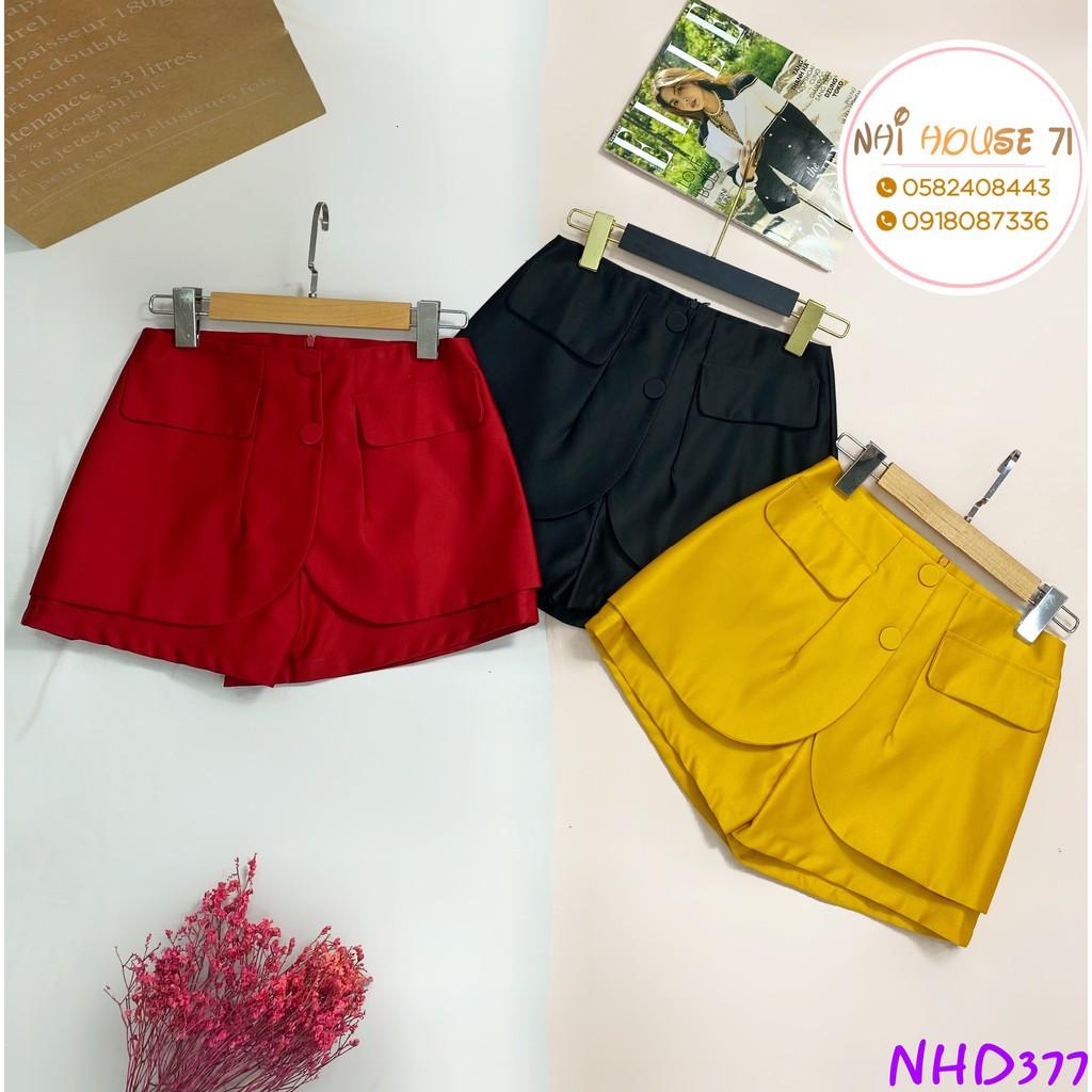 QUẦN SHORT NHIHOUSE71 CHÂN VÁY LÁ ĐẮP GIẢ TÚI HAI NÚT LƯNG DÂY KÉO 45 - 50 KG
