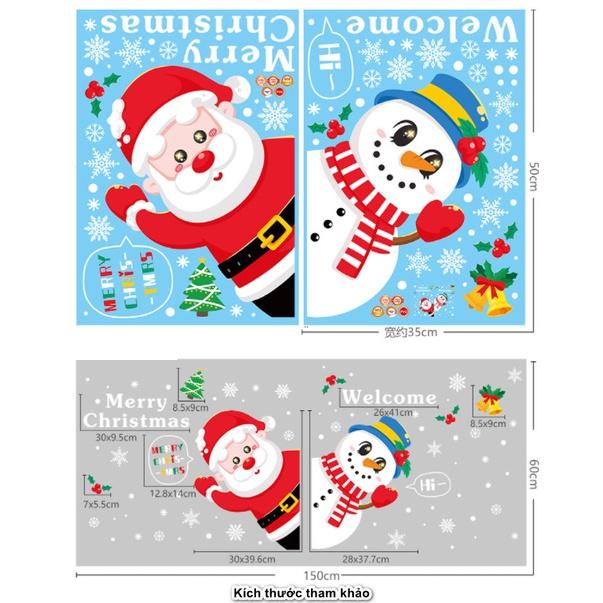 Decal trang trí Noel Hít Tĩnh Điện 2 mặt - Xin chào Noel vui vẻ