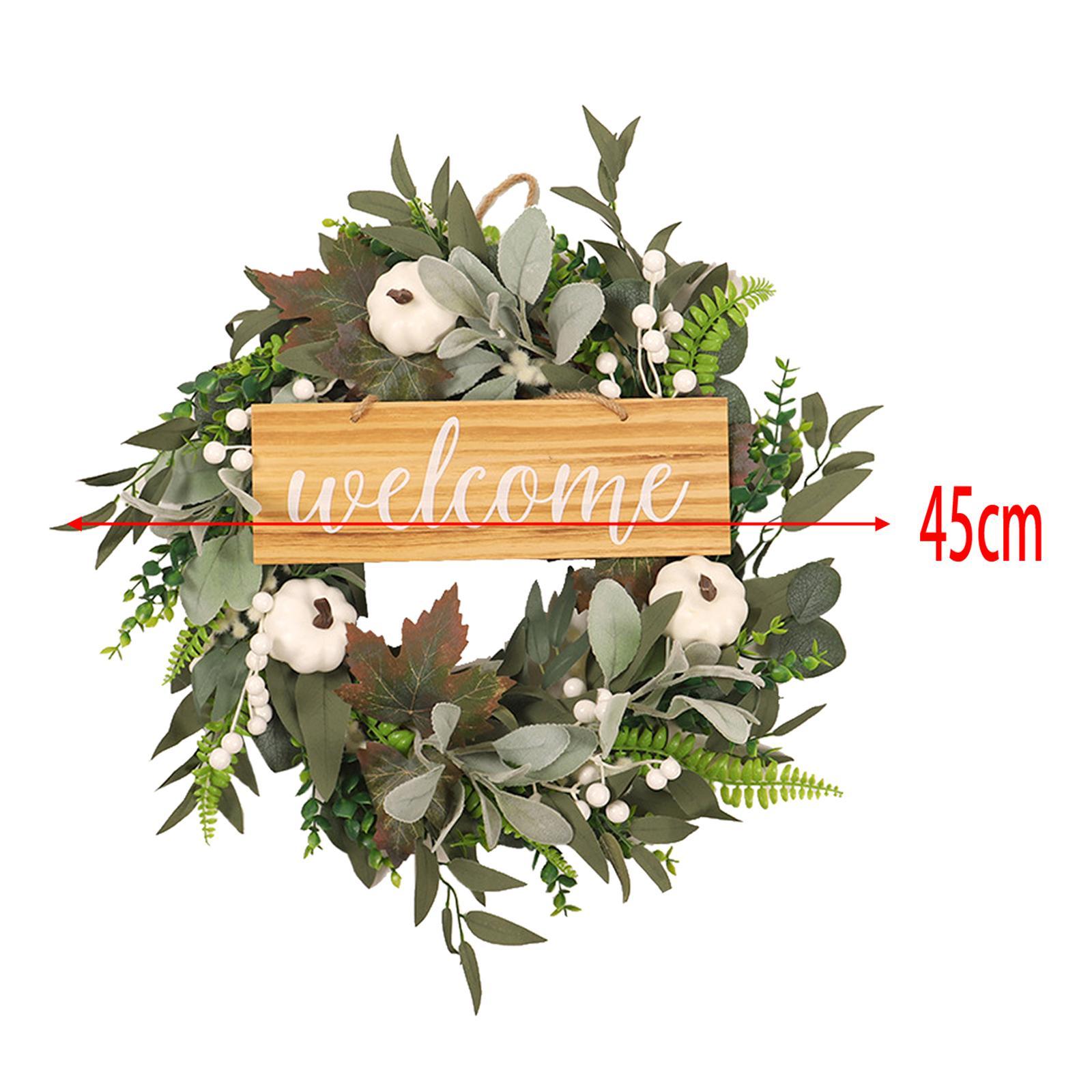 Artificial Wreath Decorative Large Green Wreath for Front Door Patio Window