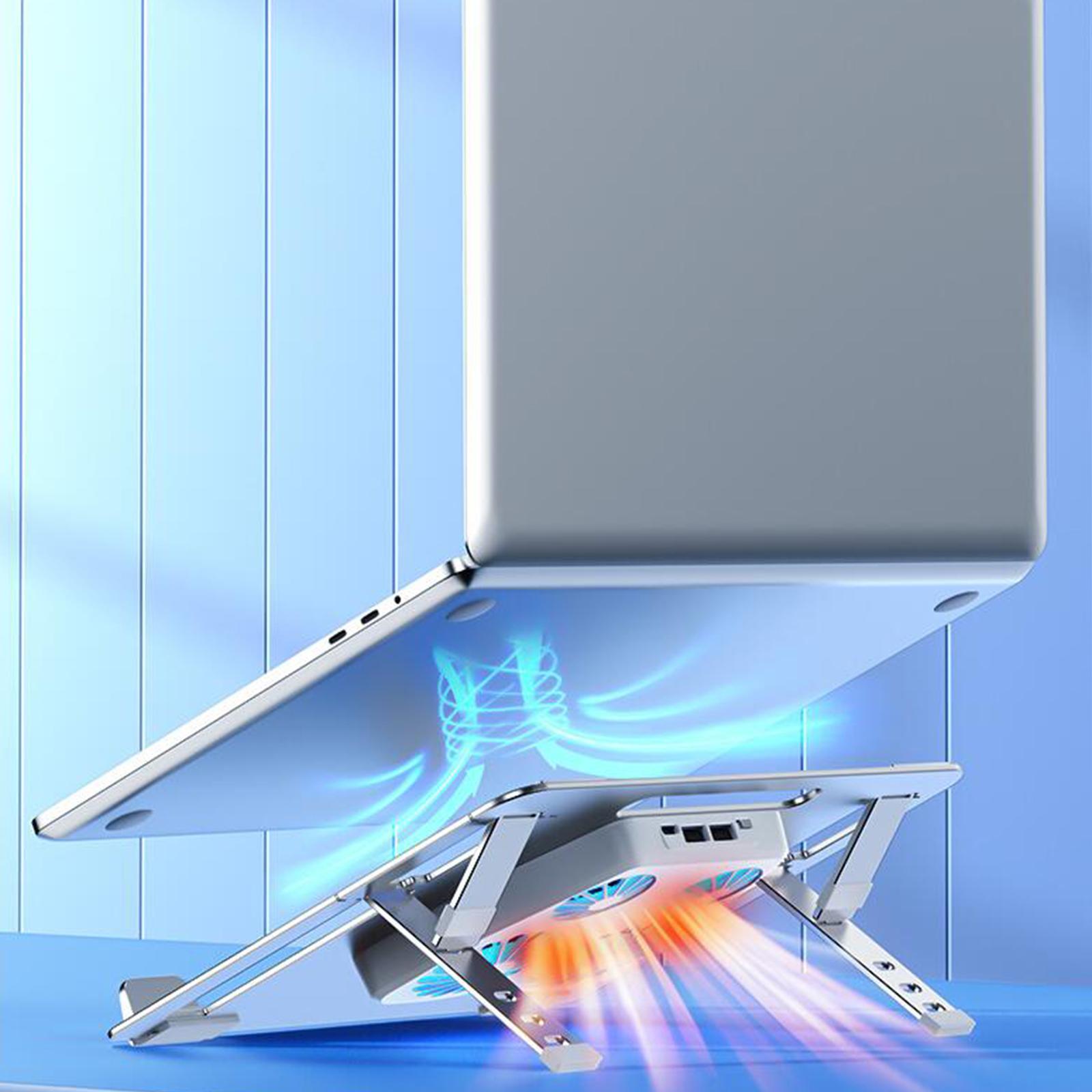 Laptop Stand with Cooling Fan Notebook Riser Aluminum Alloy for Notebook