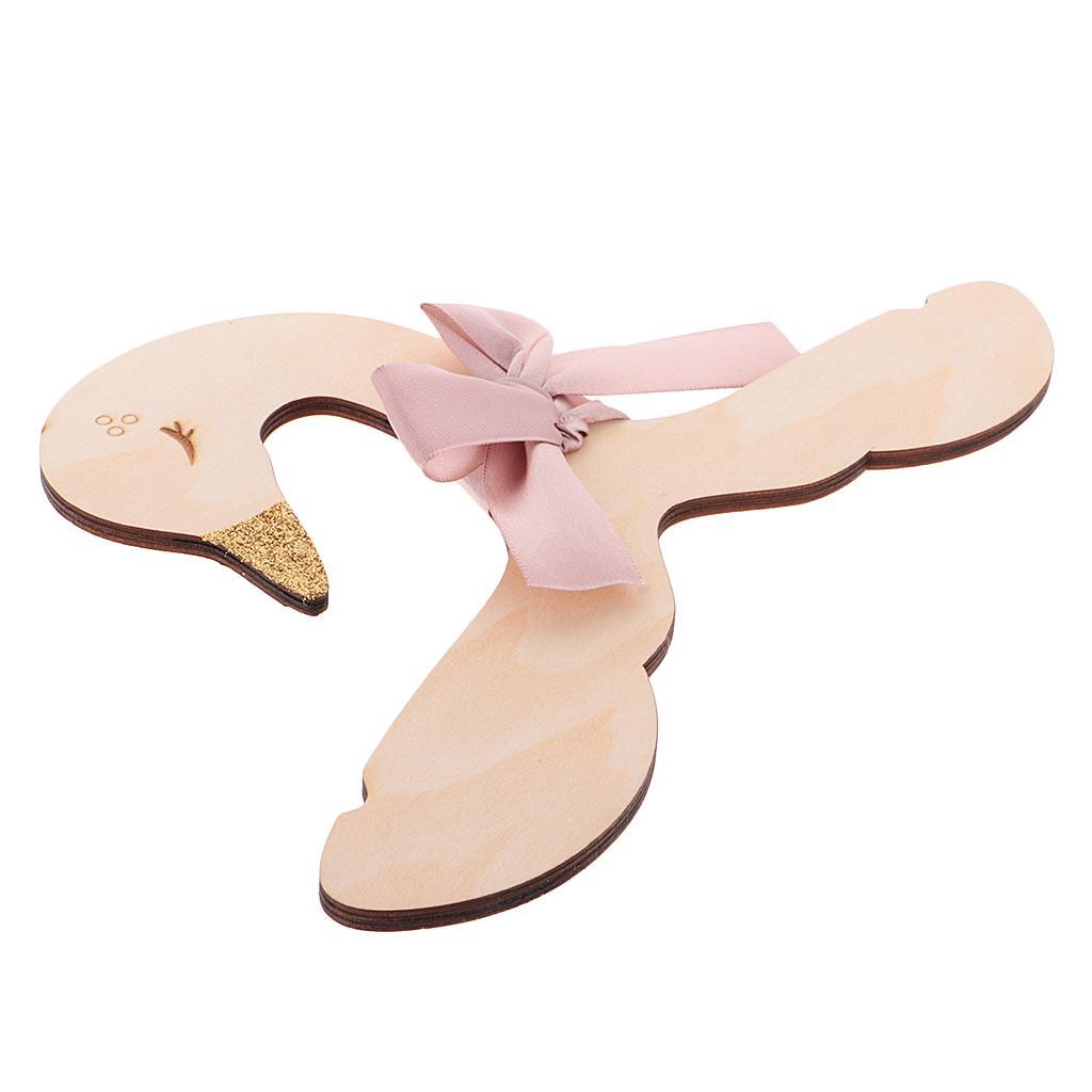 2pcs Swan Wood Hanger Baby Kid Room Nursery Wooden Coat Clothes Hook Hanger