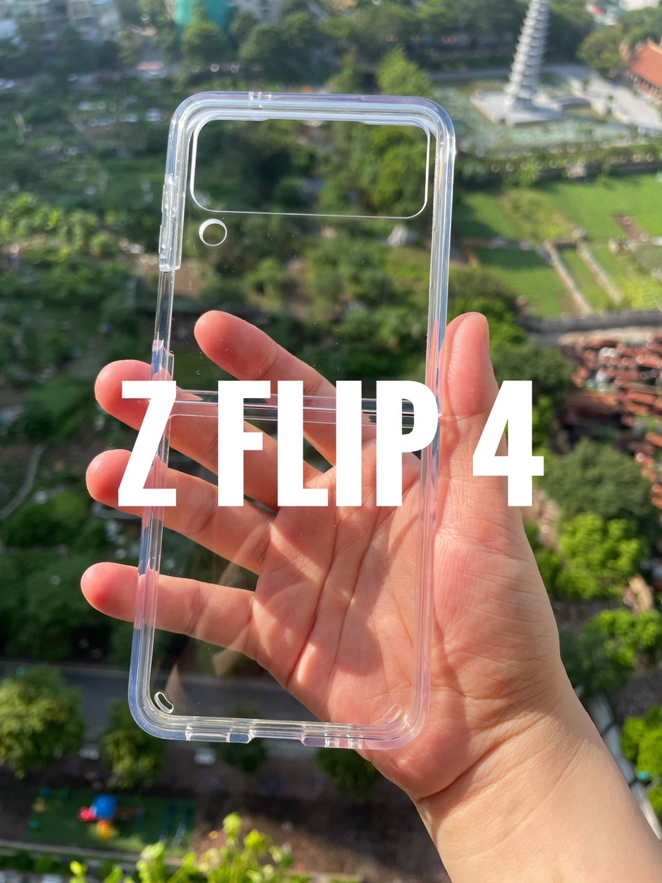 Ốp lưng cho Samsung Galaxy Z Flip 4, FLip 4 5G lưng trong suốt cứng viền mềm