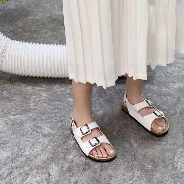 Giày Đi Học Birken Đế Trấu Unisex 2 Khóa Quai Dán SATA21 - Giày Học Sinh