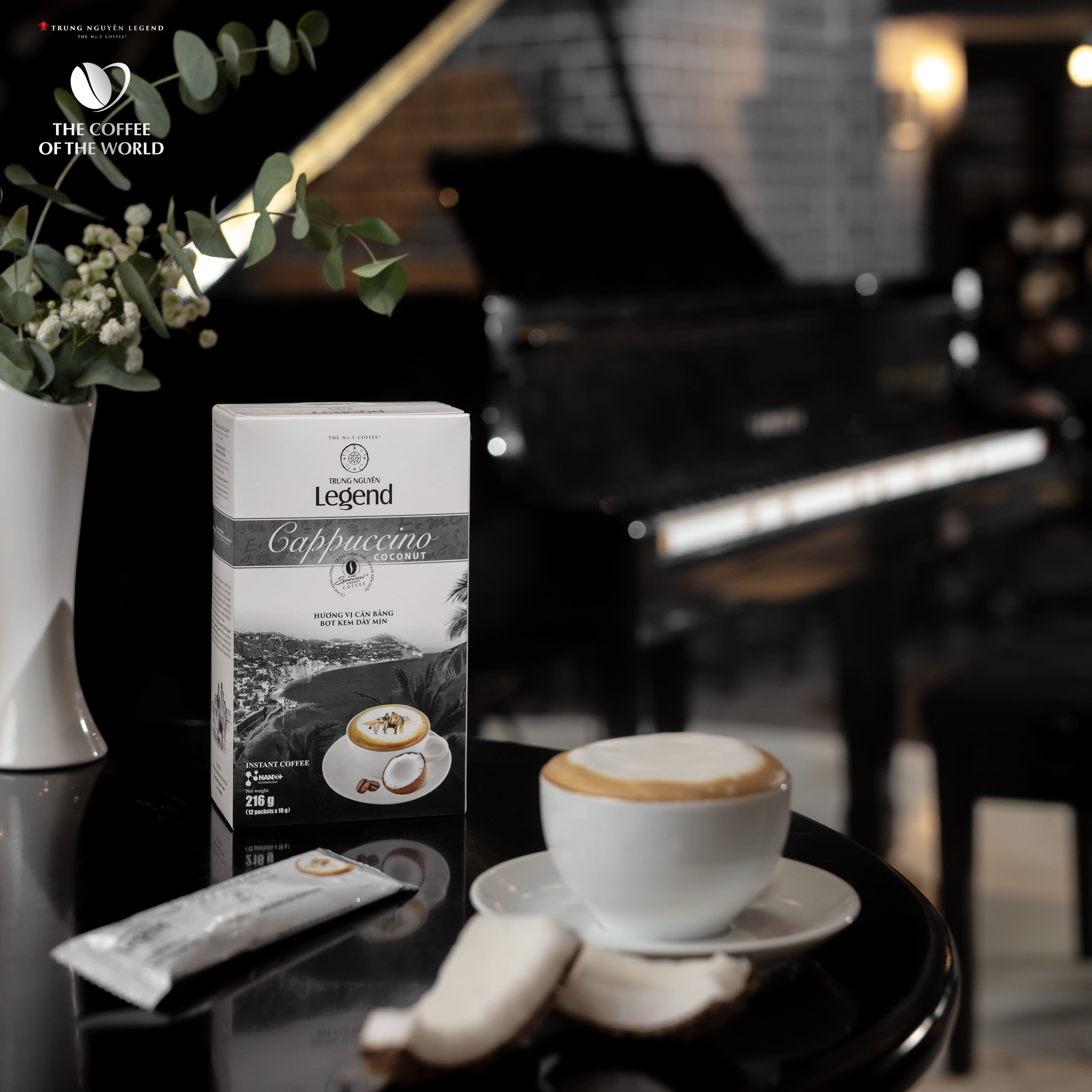 Hình ảnh Trung Nguyên Legend - Cà phê hoà tan rang xay Cappuccino Coconut - Hộp 12 gói x 18gr