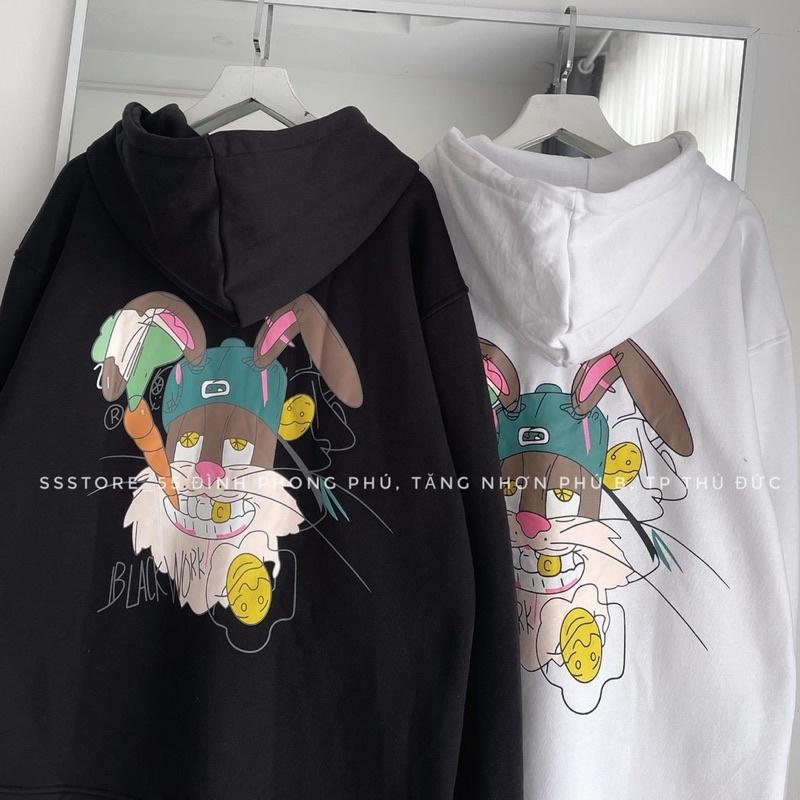 Áo hoodie thỏ cà rốt BWK nỉ mũ 2 lớp TTA866