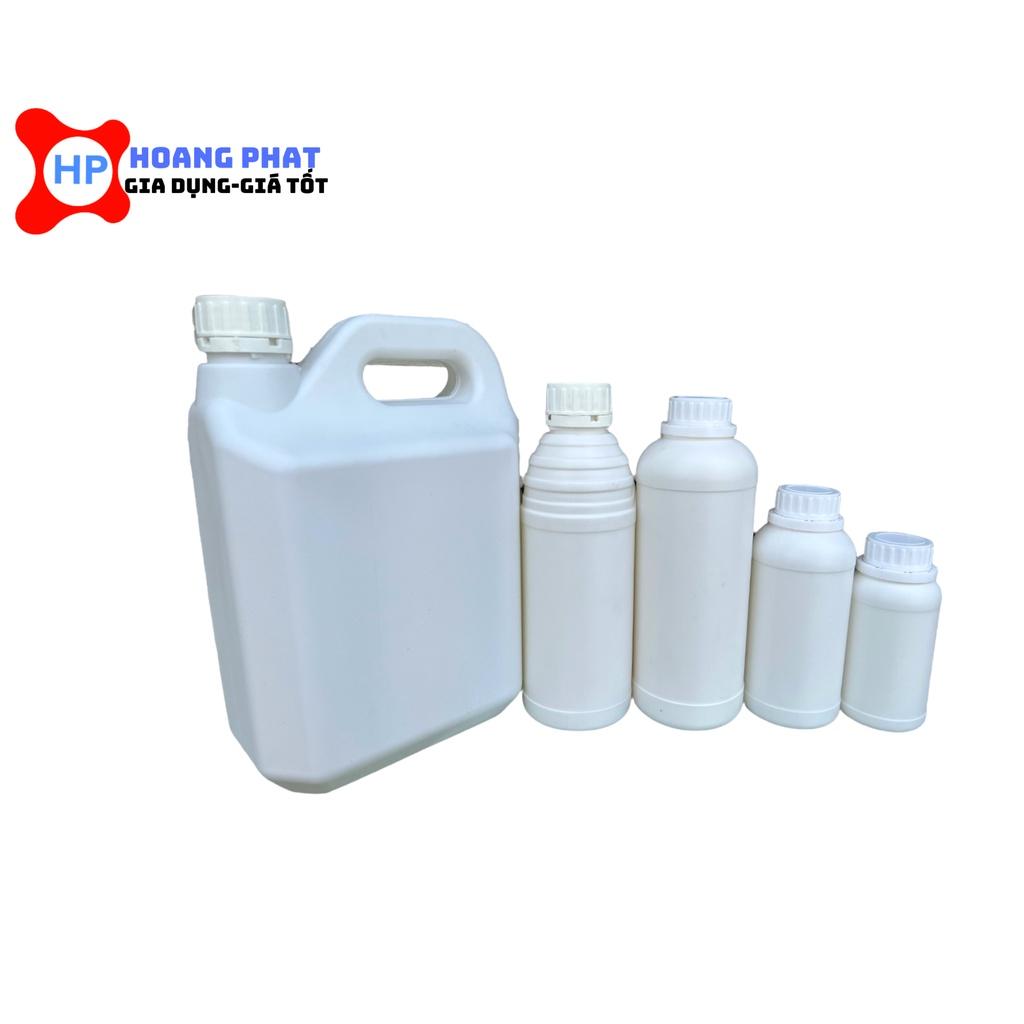 Chai Nhựa HDPE (250ml - 500ml - 1000ml) - Nắp Trắng / Xanh Màu Ngẫu Nhiên + Seal Chống Tràn Khò Nhiệt