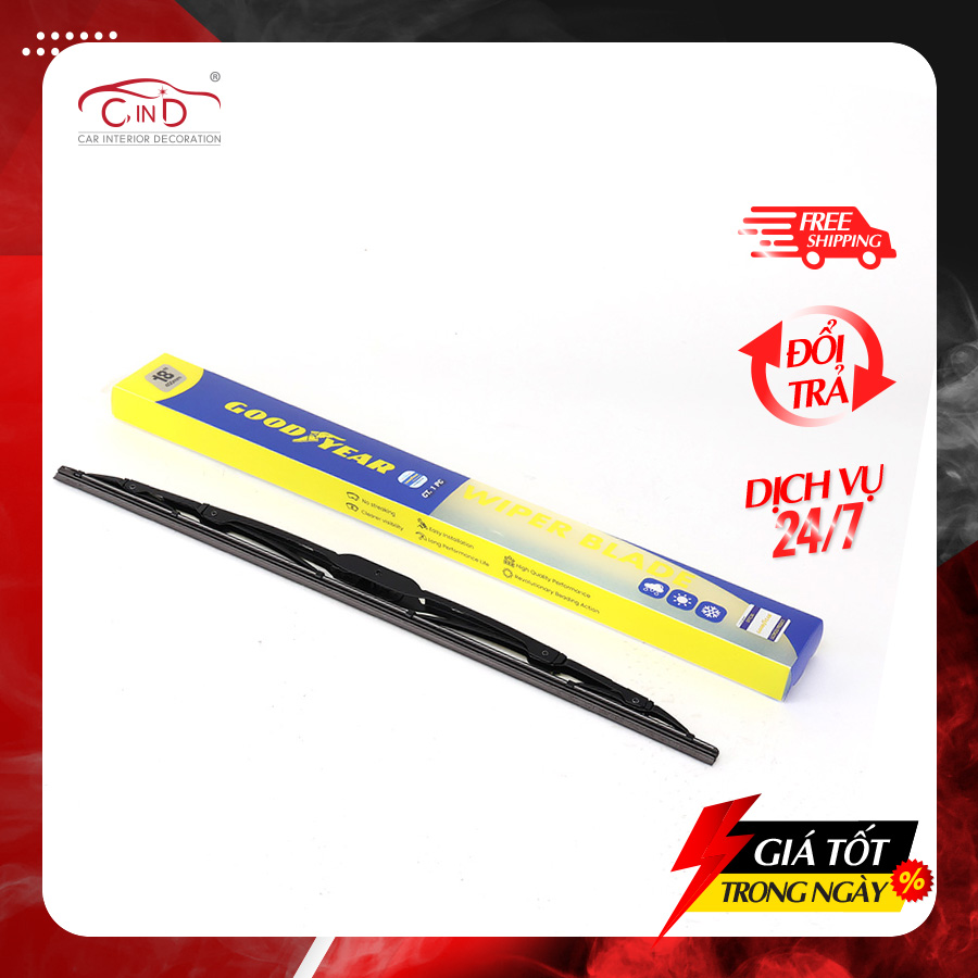 Gạt Mưa Gọng Sắt GOODYEAR GY-2944 (18 Inch/450 mm) Phù Hợp Nhiều Dòng Xe Thông Dụng - Nhập Khẩu Chính Hãng