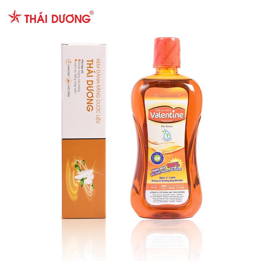 Bộ chăm sóc răng miệng toàn diện - Kem đánh răng Thái Dương 150g & Nước súc miệng Valentine 500ml