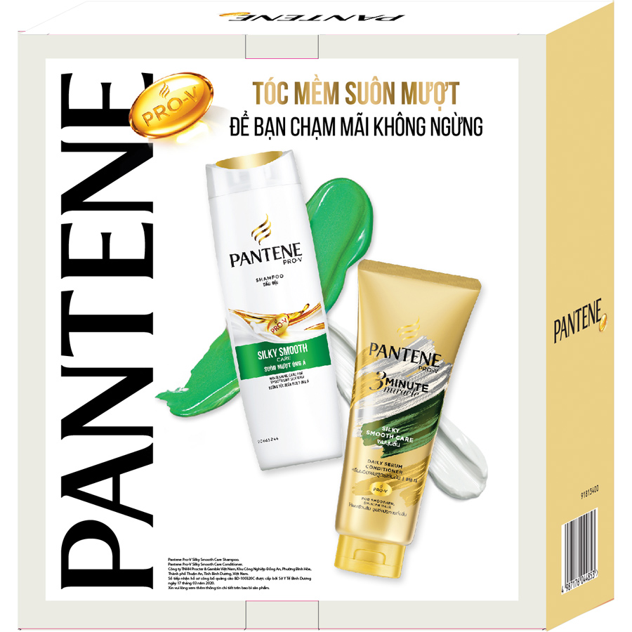 Bộ Đôi Pantene Suôn Mượt Óng Ả Dầu Gội 300ml + Kem Xả 3 Phút Diệu Kỳ 150ml