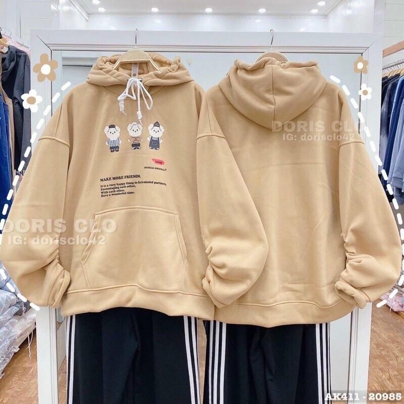 Áo Khoác Hoodie Nam Nữ Nỉ Bông Tay Phồng Cánh Dơi Hàng UNISEX Áo Hoodie Nỉ Sweater Nam Nữ in 3 GẤU