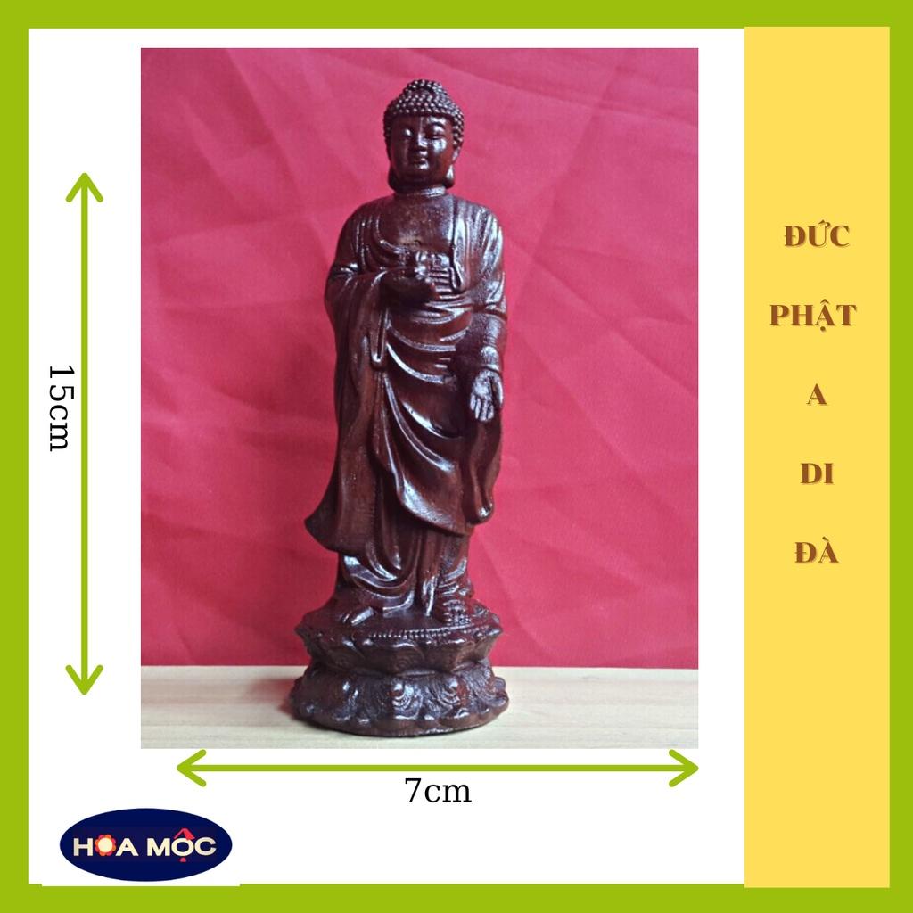 Tượng Phật A Di Đà Bằng gỗ Quý Trắc, Gõ, Mun, Cẫm, Hương. Cao 15cm. Tượng để xe ô tô, thờ phụng, trang trí