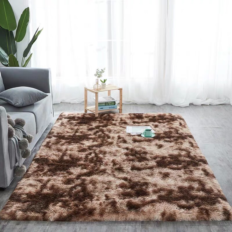 Thảm Trang Trí Lông Xù Loang Trải Sàn Cao Cấp HL-20 Nâu Đậm